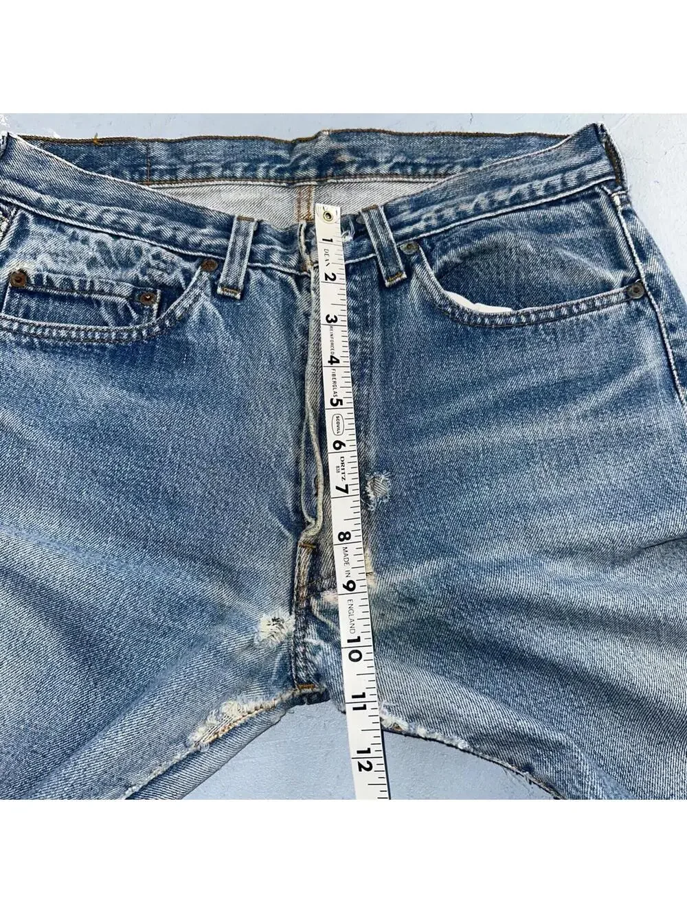 Levis 501 Vintage 80s Redline Selvedge USA XX Jeans Light Wash Capri Act 30x25